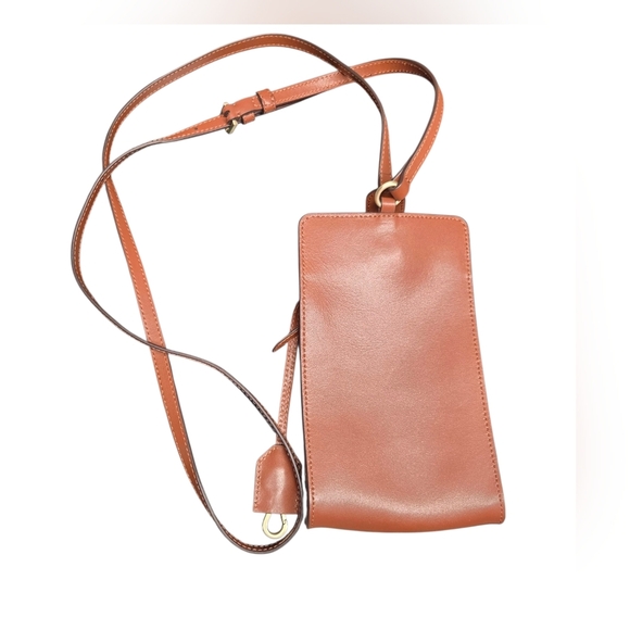 J. Jill Harper Brown Leather Cellphone Crossbody With Keychain Attachment - Picture 3 of 5